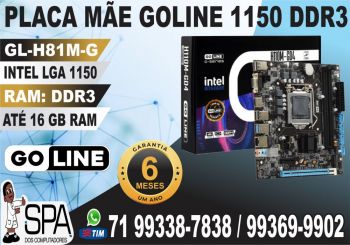 Placa me goline socket 1150 ddr3 gl-h81m-g em salvador ba. Eletrnicos e celulares