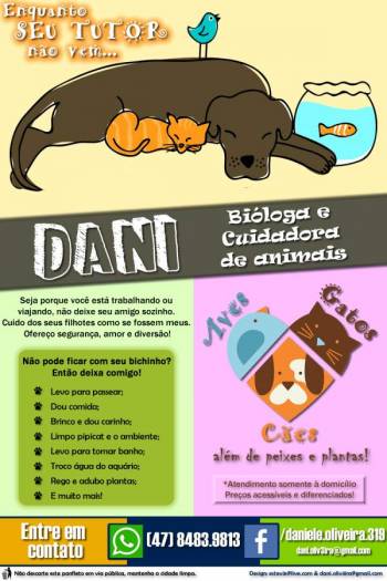 Dani - biloga e cuidadora de animais. Guia de empresas e servios